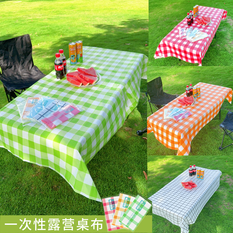 一次性桌布户外便捷露营加厚野餐垫防水防油长方形石头桌布环保