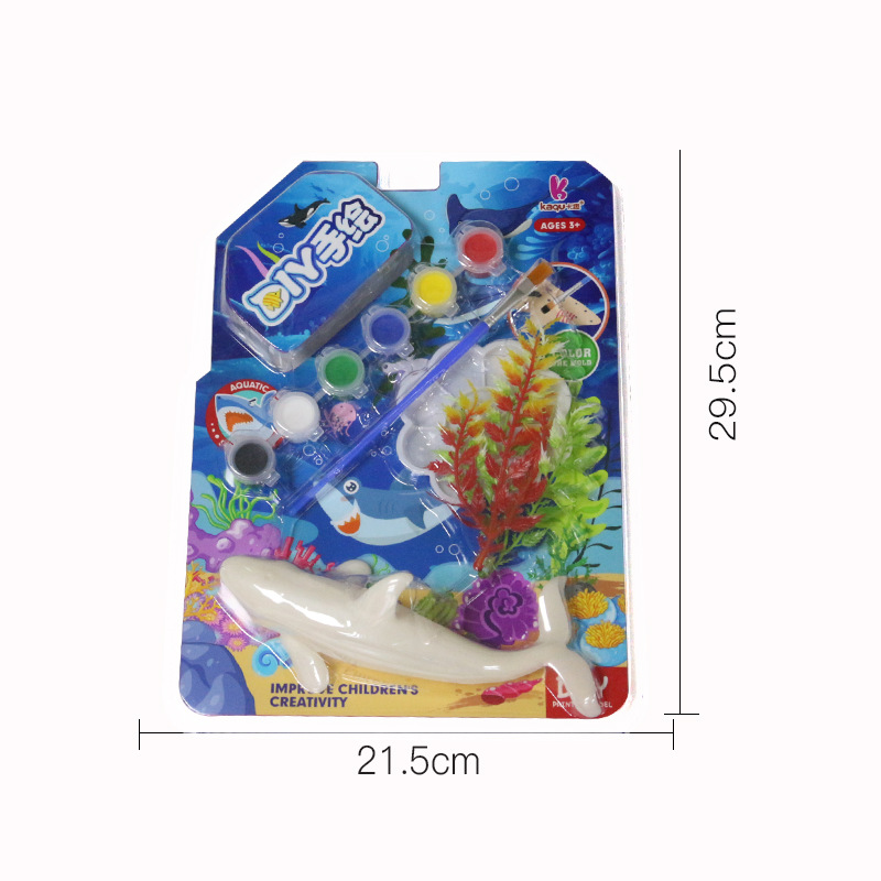 Cartoon creative coloring cards for children, DIY Marine life cognition, hands-on DIY coloring toy cards, Fun toys direct sales Specification image