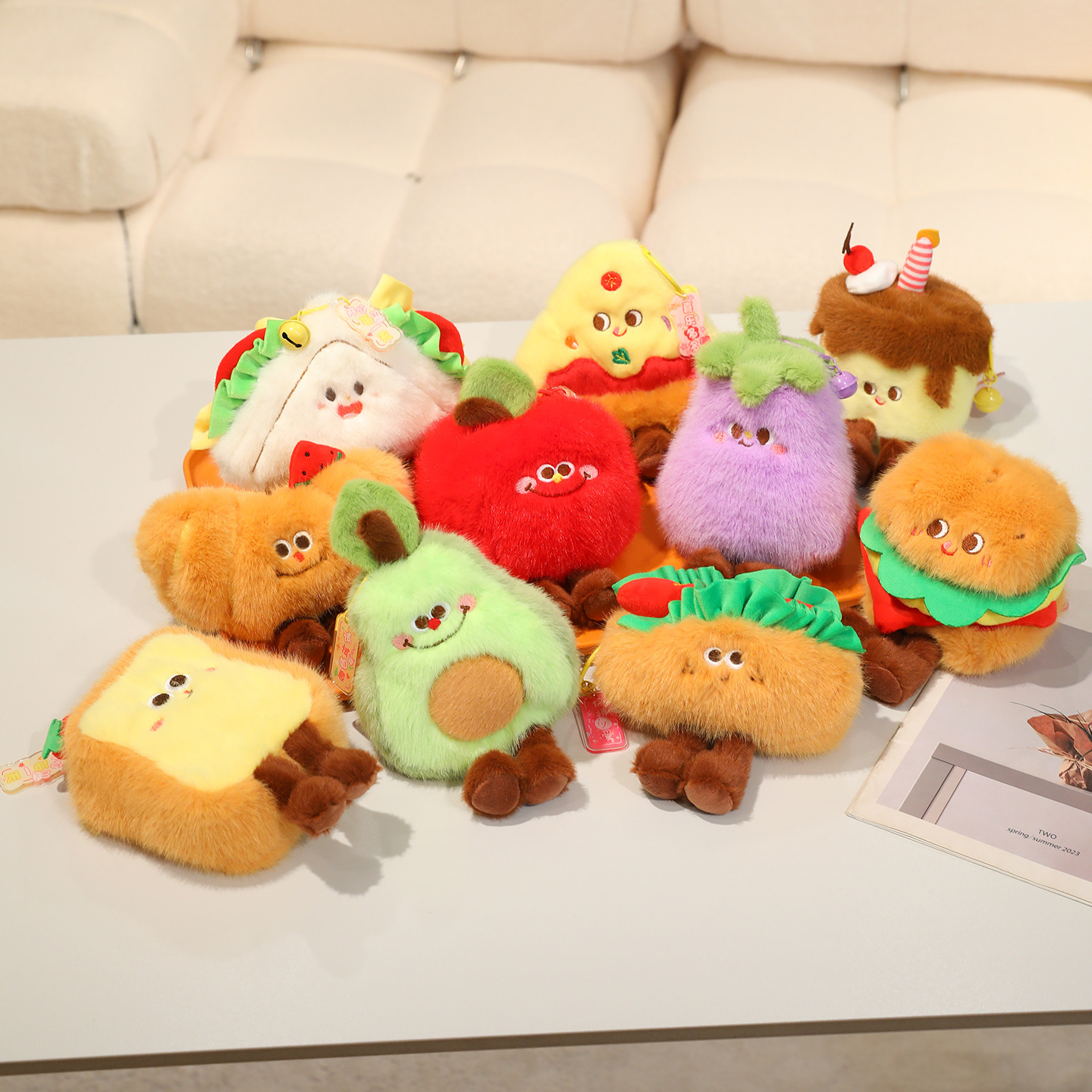 可爱毛绒玩具食物造型玩偶美食模型食玩慢回弹萌粒仿真花春节礼盒