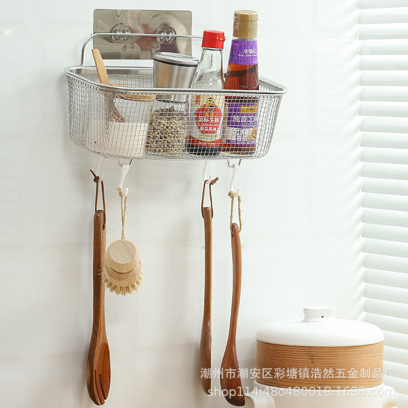 盘子收纳架/海绵架水槽沥水架/不锈钢盆收纳/挂篮/不锈钢盆加厚产品图