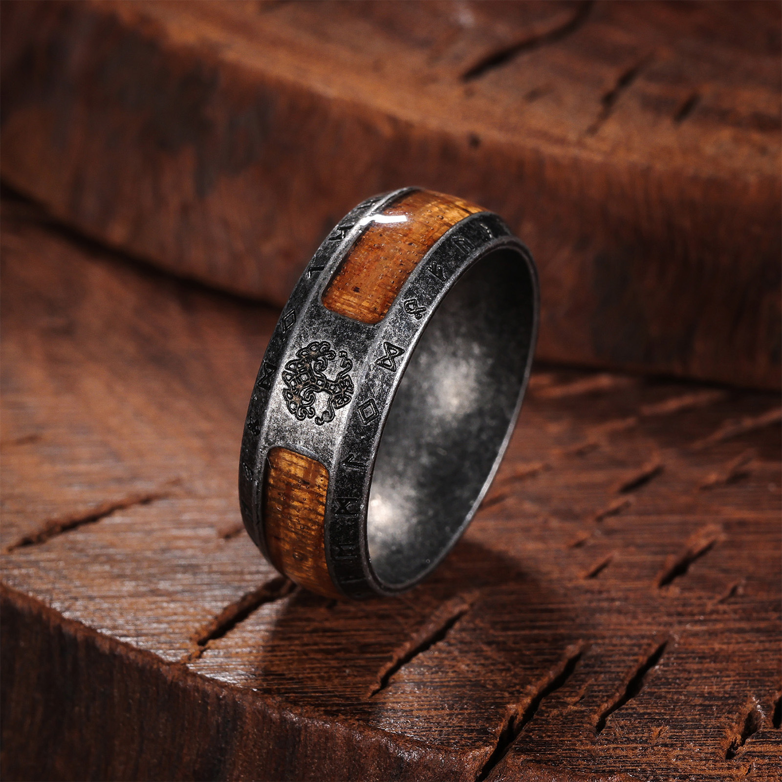 Amazon European and American men's retro ring, Viking Luen word Life tree ring, ring, cross-border accessories Application Scenario