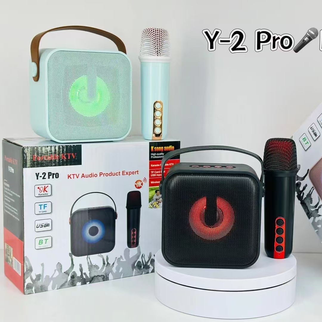 新款跨境 Y-2 Pro无线麦克风蓝牙家庭户外便携k歌音响长续航话筒细节图
