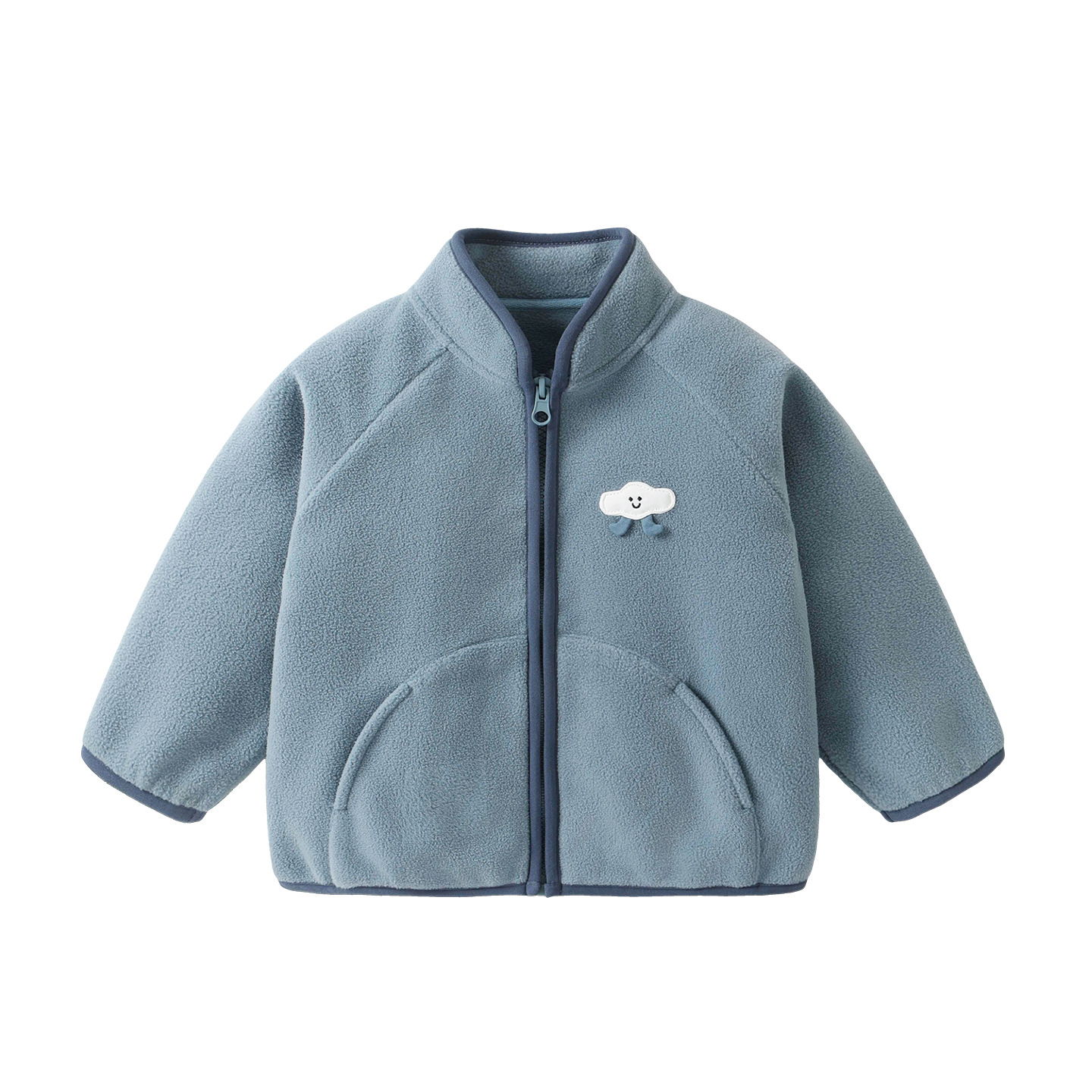 咔咔熊猫男童加绒外套婴儿冬装儿童冬季保暖上衣女童棉服宝宝童装白底实物图