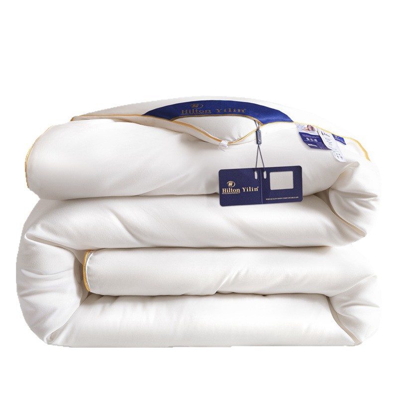 高端蚕丝被100%桑蚕丝春秋被全棉空调被夏凉被芯双人被子加厚冬被白底实物图