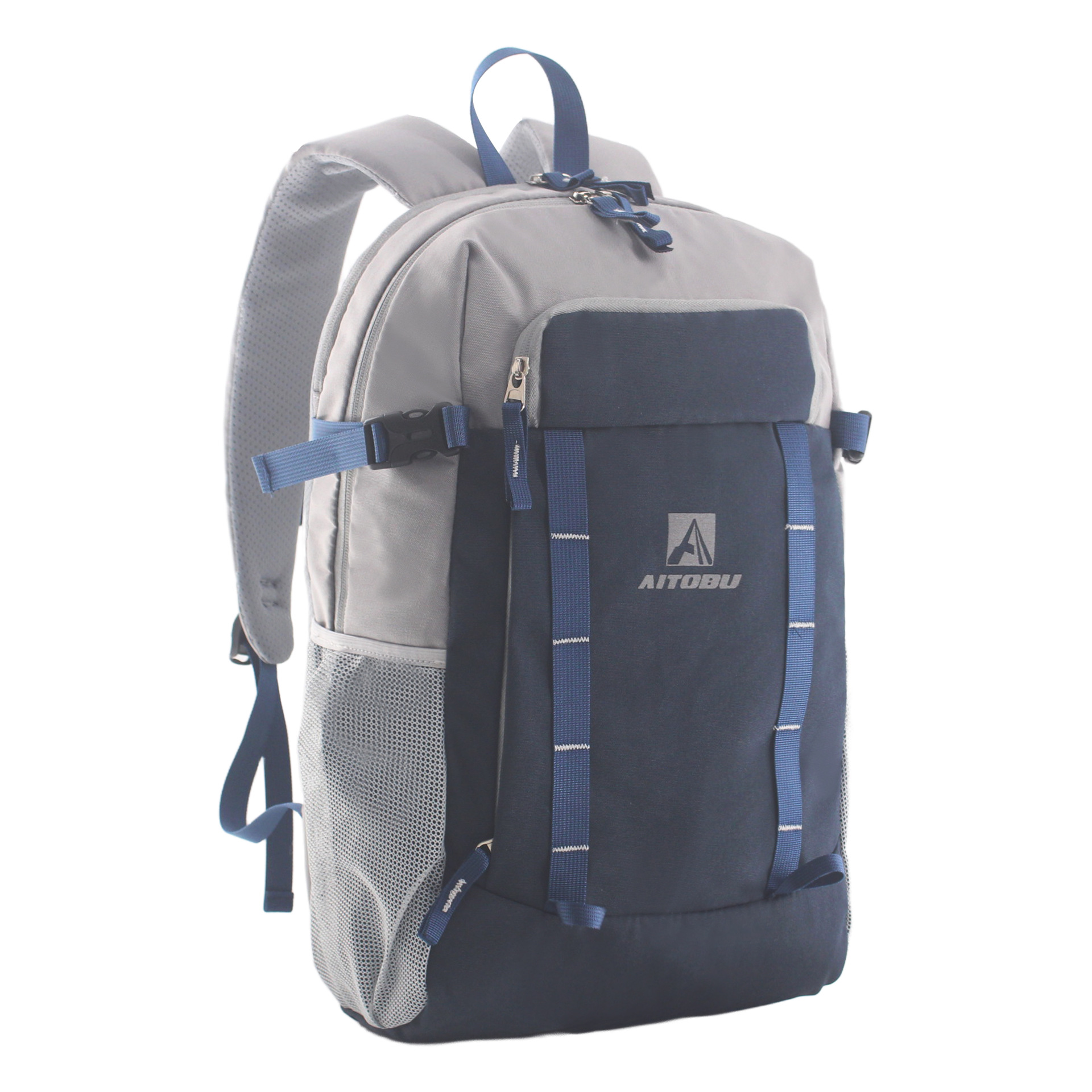 背包/双肩包/太阳能充电背包/运动背包/锦纶背包白底实物图