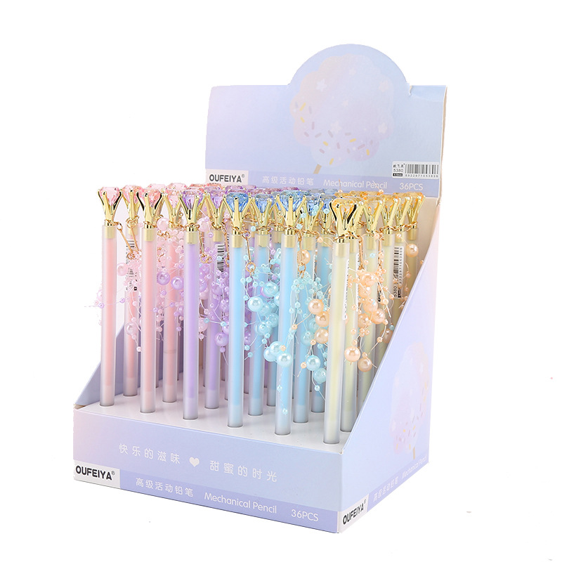 Oufeiya 5380 Diamond and Pearl Pendant, Activity Pencil, Cute and girlish heart Pendant, Mechanical pencil, Office stationery Item Picture
