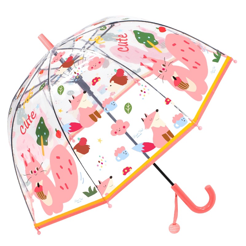 26-year new product [Cross-border] Children's transparent umbrella with cartoon cat and dinosaur patterns, 19-inch export umbrella in stock details Picture