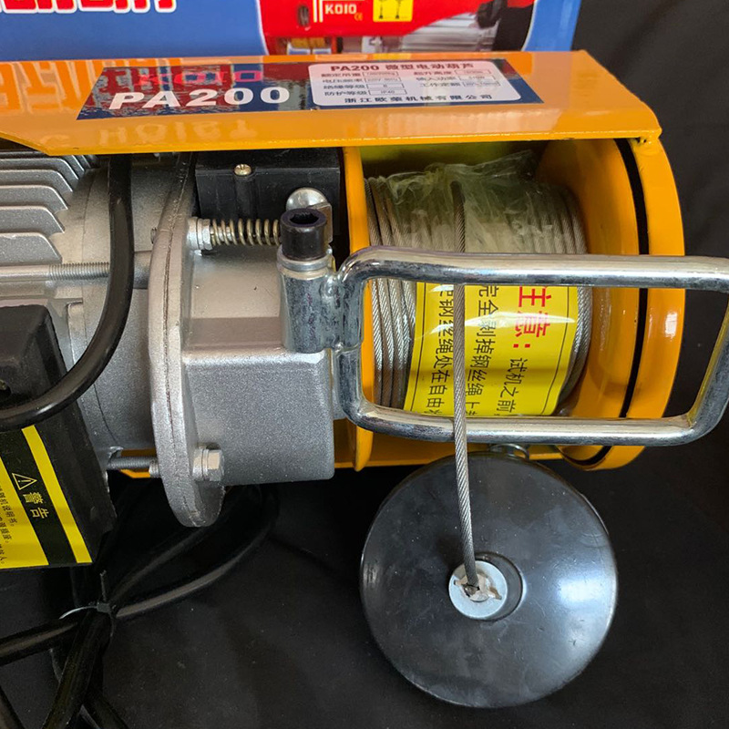 Micro electric hoist PA1000 12-meter wire rope household small crane household electric hoist 220V factory direct sales details Picture