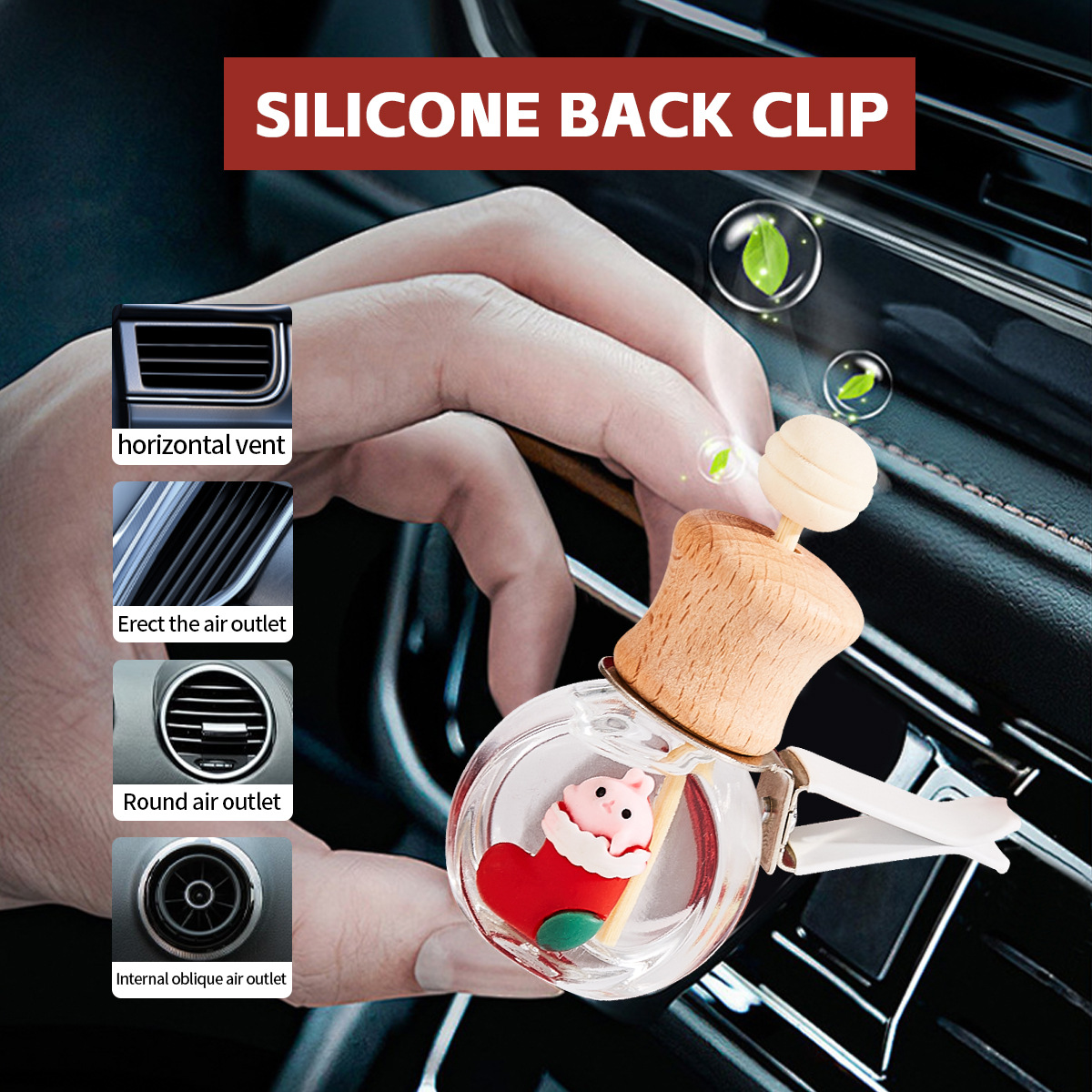 【跨境专供】FORMBO圣诞汽车香水持久留香车内装饰品精油车载香薰细节图