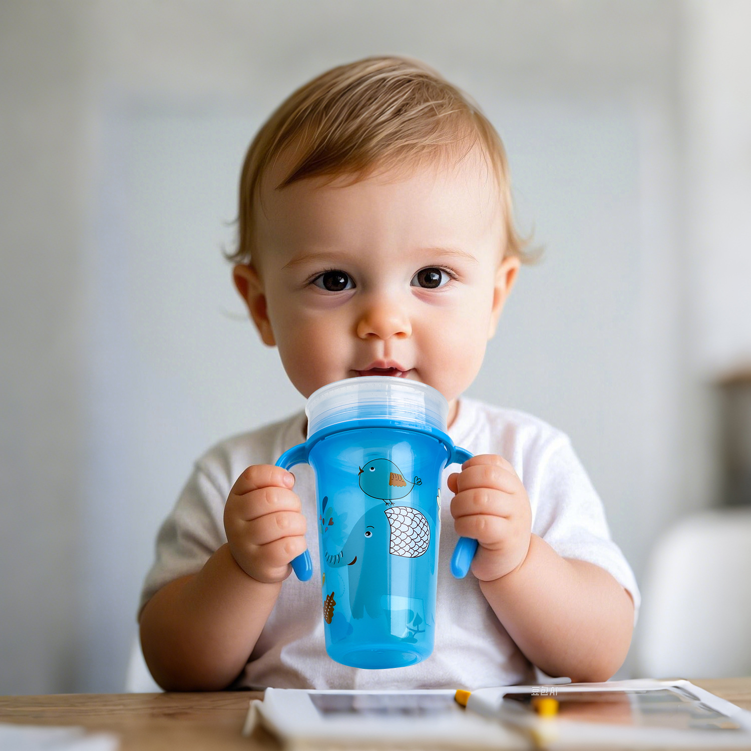 儿童水杯宝宝单层360学饮杯防漏直饮杯婴儿防摔防呛唇控阀喝水杯细节图