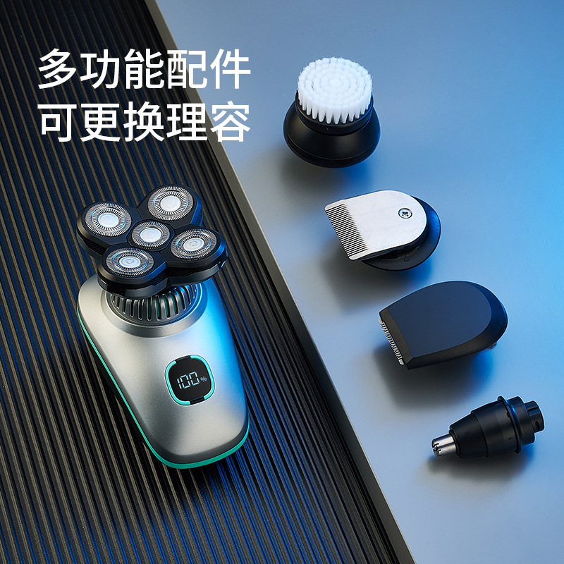 Wholesale Of Cross-Border Floating High-Power Electric Shavers, Full-Body Washable Men's Digital Bald Shaving Razors, And Rechargeable Ones details Picture