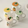 Creative fruit ceramic cups, high appearance level, large-capacity mugs, office and home coffee and milk cups, gift cups details Picture