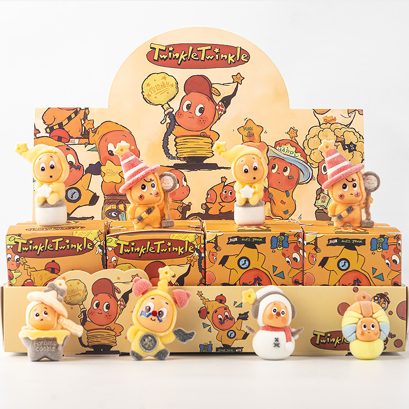 Flocked trendy toys, star people figurines, children's toys wholesale, figurines, street vending, blind bags and blind boxes