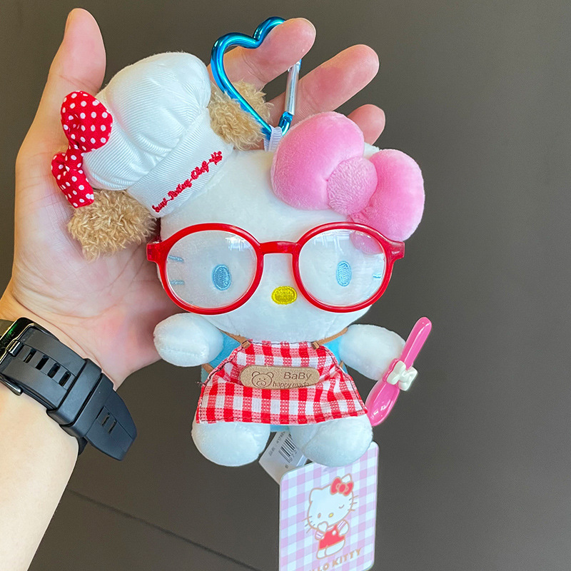 Cute plush hellokitty small pendant doll, genuine Hello Kitty bag pendant, keychain pendant