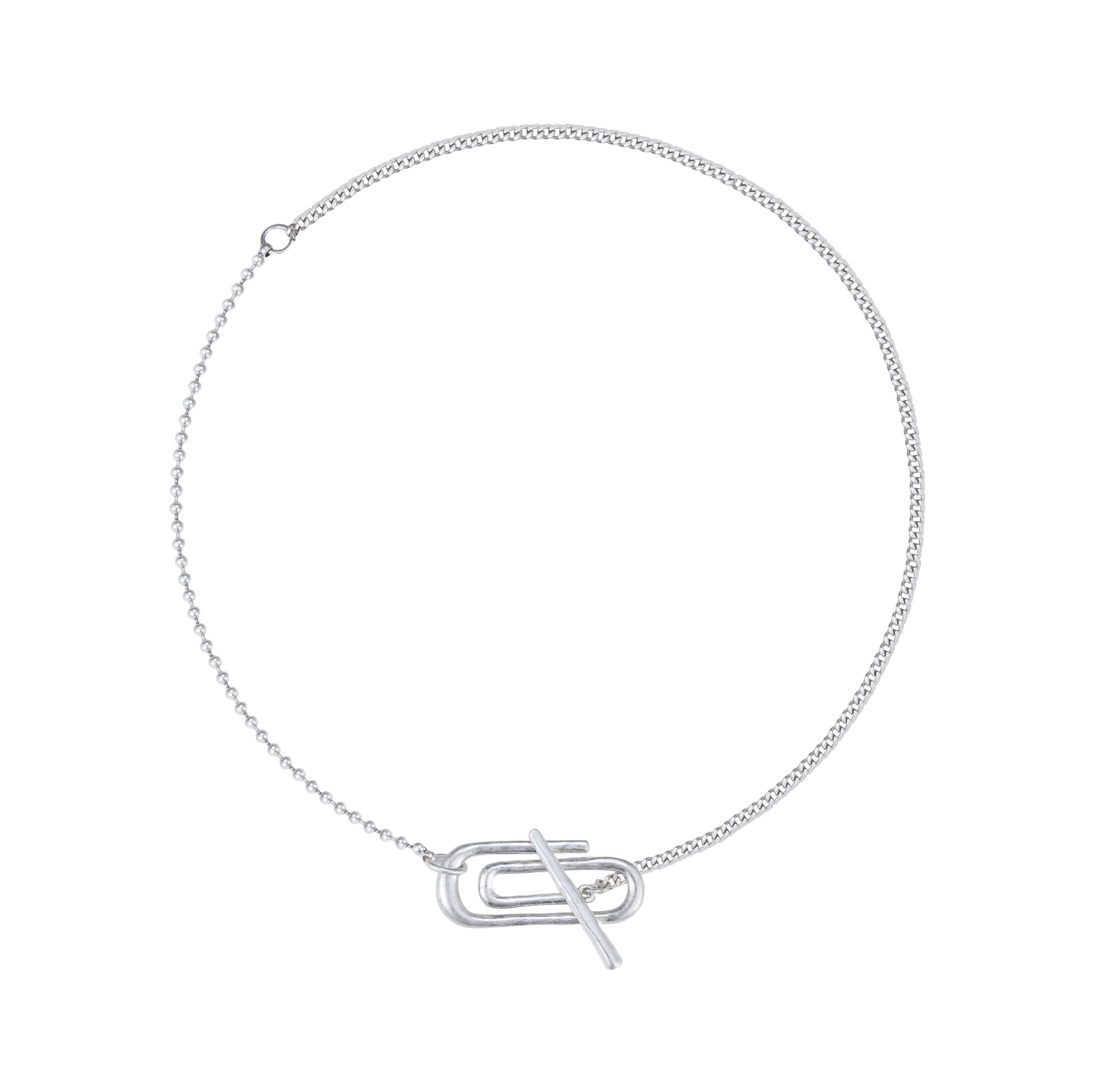 Paperclip geometric necklace for women, simple and cold style, light luxury and high-end elegance, collarbone chain, original design necklace Item Picture
