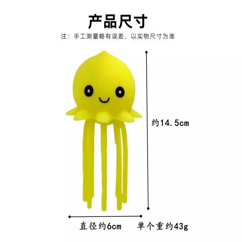 The children's Squeeze Fun water-absorbing octopus sponge TPR soft rubber new and unique stress-relieving toy is selling well across borders Item Picture