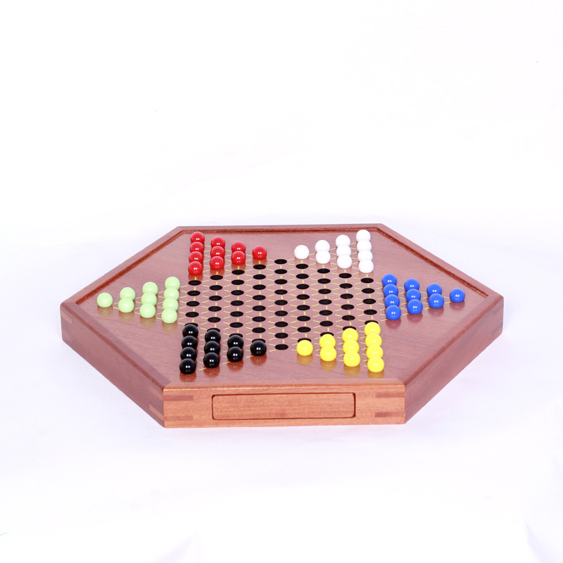 Checkers glass balls, wooden tabletop games, direct sales from the manufacturer, competitive and educational toys, drawer-style portable storage Item Picture