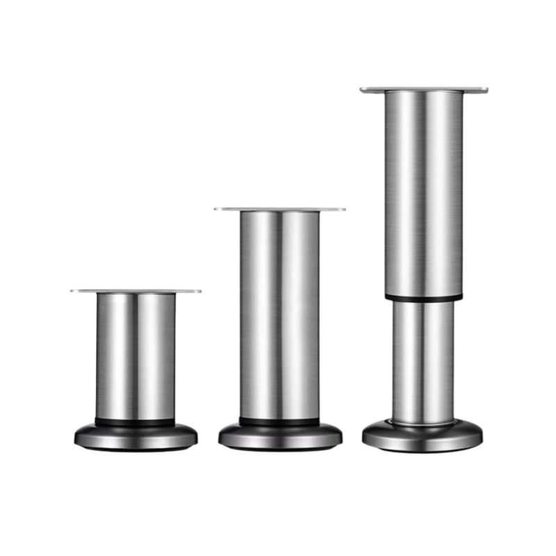 不锈钢可调节支撑脚沙发脚茶几底座伸缩柜脚床腿桌腿电视柜支撑柱白底实物图