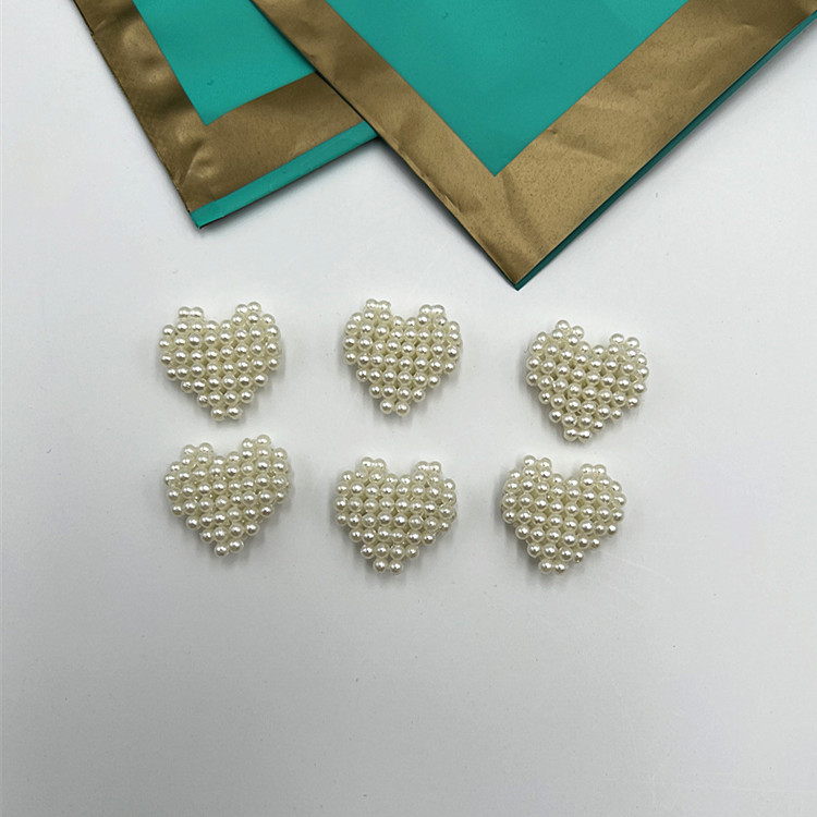 Hand-woven pearl double-layer heart-shaped socks, hair accessories, simple three-dimensional earrings, DIY accessories, clothing accessories Application Scenario