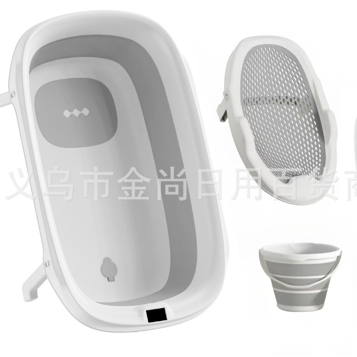 New temperature-sensing baby multi-functional folding bath tray with rack, changing table, baby diaper changing, touch and folding Specification image