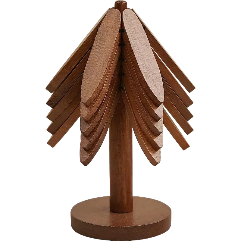 High-end walnut-colored tree heat insulation pad, heat-resistant home dining table, creative table mat, decorative pad, high-temperature resistant coaster Item Picture