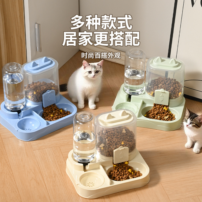 猫咪双碗自动宠物碗喂食器猫咪饮水器猫盆猫狗碗宠物用品源头工厂