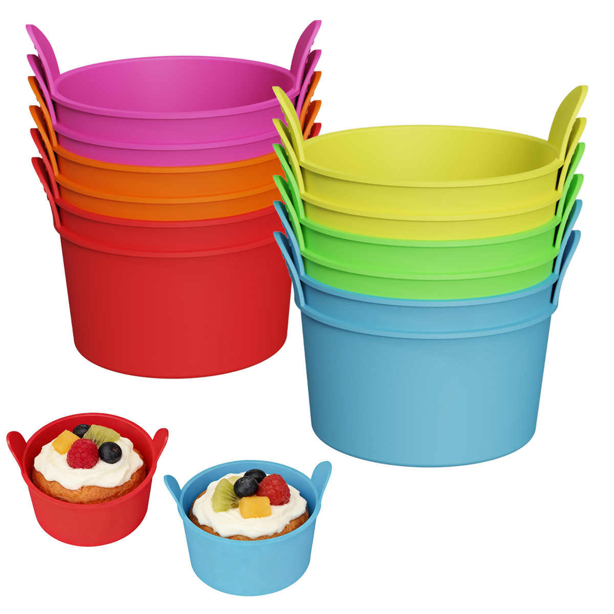 Silicone egg steaming cup, reusable cake cup, Amazon cross-border silicone cake baking mold full figure