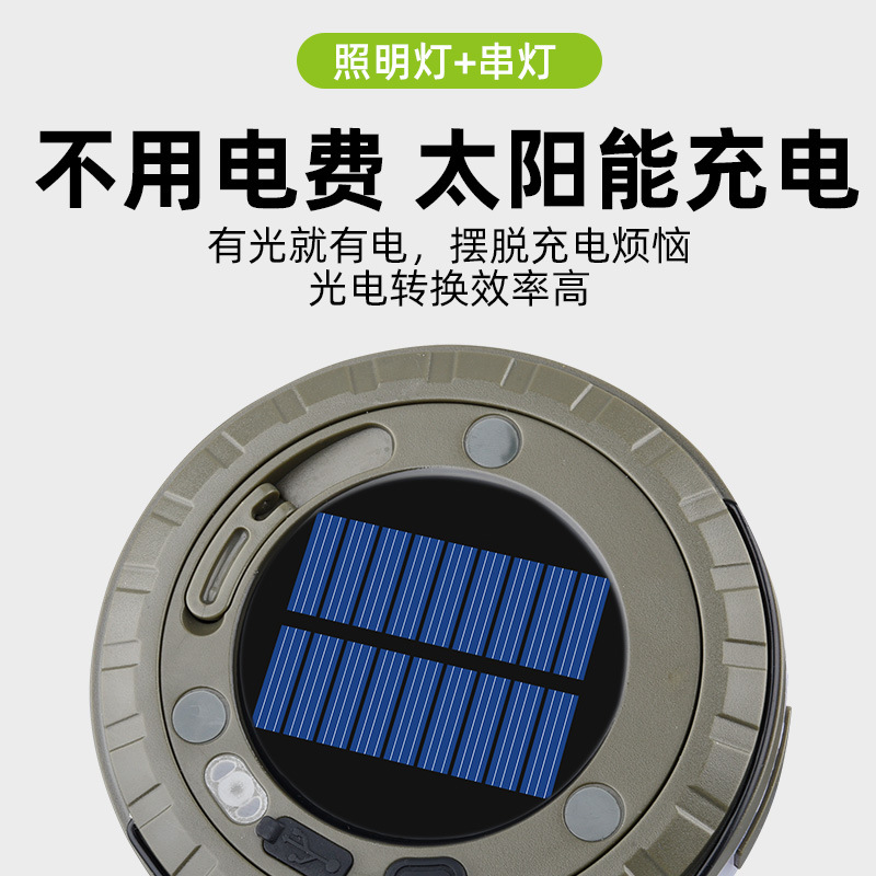 跨境新款太阳能户外照明露营灯卷尺收纳LED野营灯串帐篷应急氛围细节图