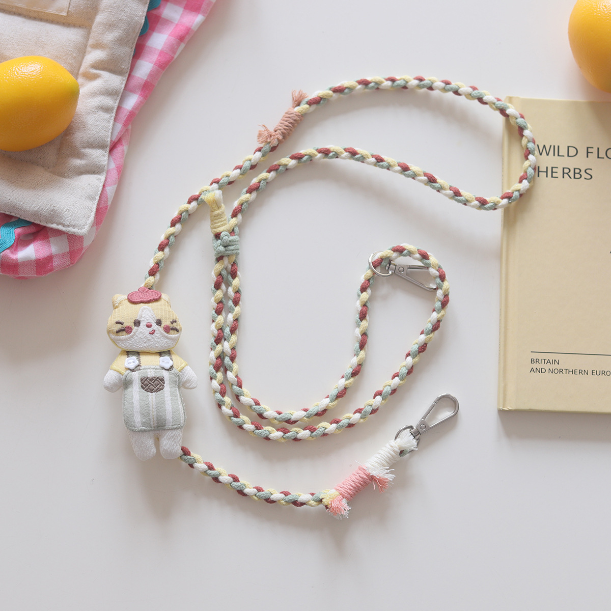 Forest-themed cute penguin animal keychain woven mobile phone lanyard, anti-loss diagonal adjustable mobile phone chain, ID card chain Application Scenario
