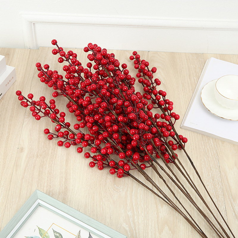 Wholesale of artificial flowers such as money fruit, red fruit, Holly berry, foam fruit, New Year's flowers, Christmas home decoration artificial flowers Application Scenario