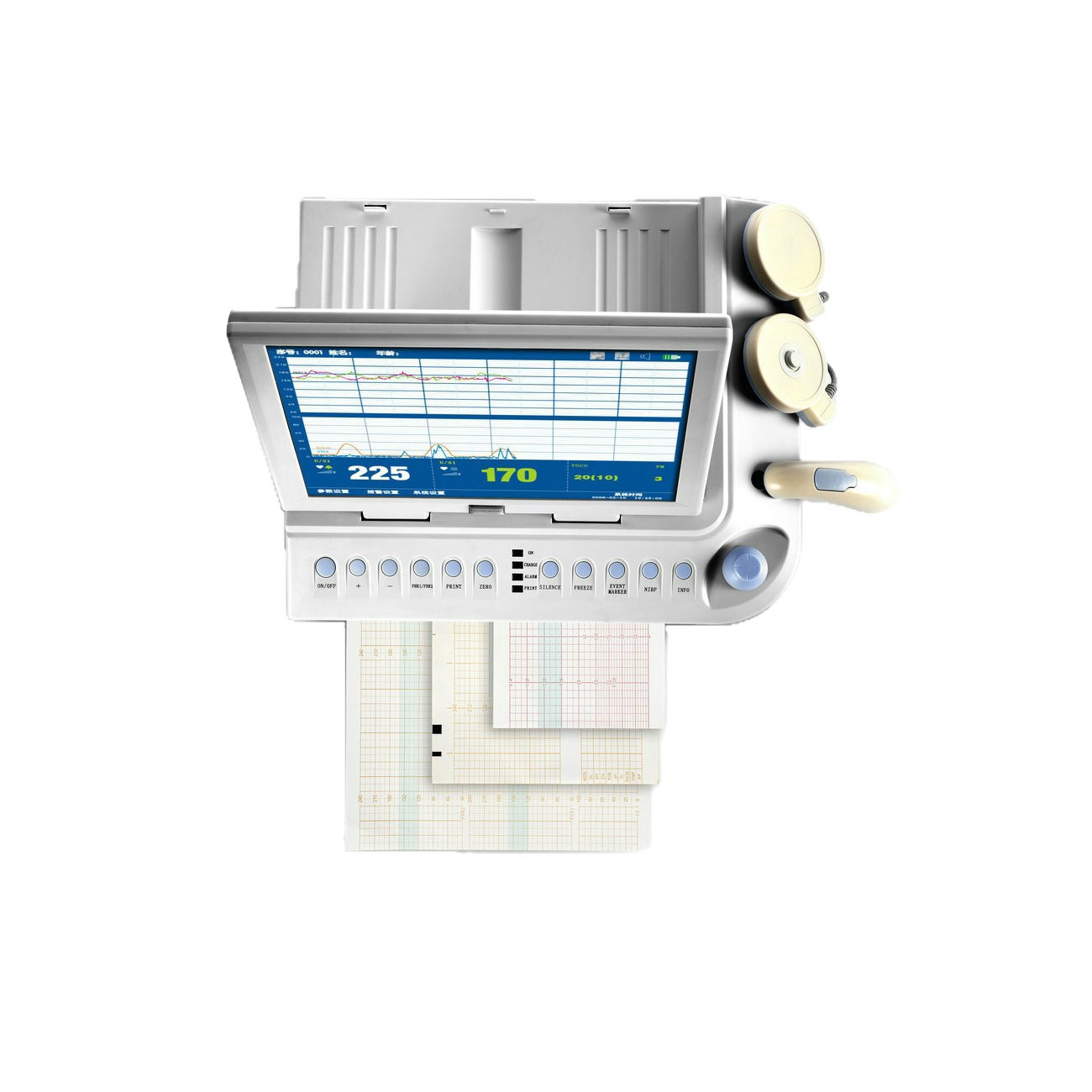 Cross-border exclusive MCF-21B fetal monitor, 12-inch color thin-film transistor screen pregnant woman monitor Item Picture