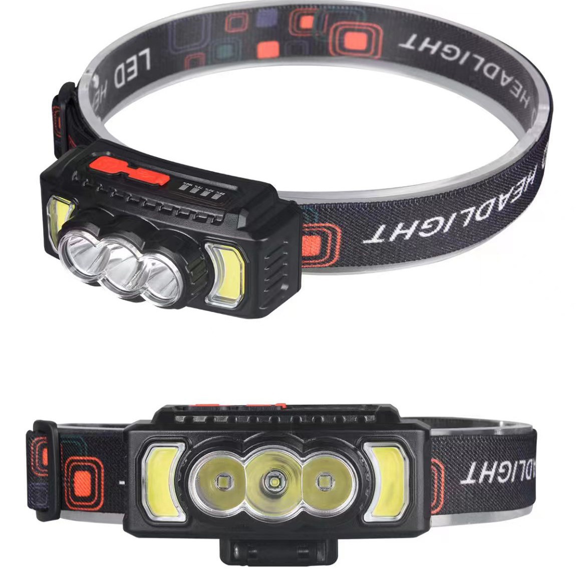 Multi-functional LED headlight, ultra-bright outdoor light, long-lasting lithium battery waterproof head-mounted night fishing sensor headlight