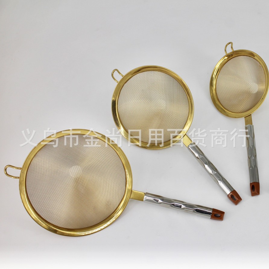 Household water cube steel handle conical deep mesh drain 304 stainless steel oil grid plate, fried chicken and French fries oil filter Application Scenario