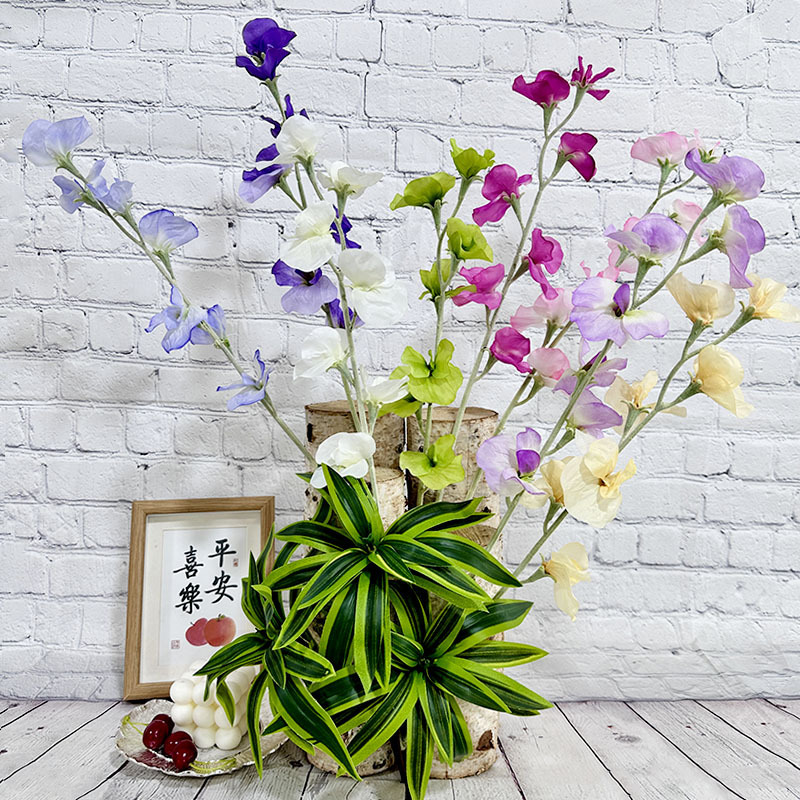 仿真花DIY发饰配件/假花/5朵塑膠花/仿真花/假花批发细节图