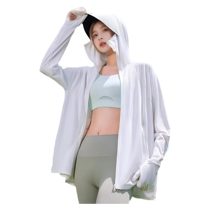 防晒衣冰丝女2025新款夏季原纱防紫外线长袖罩衫外套骑车服透气详情图5