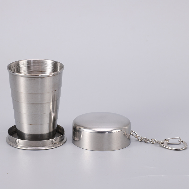 Stainless steel folding telescopic cup, portable small wine glass for outdoor travel, gift water cup, metal wine glass Application Scenario