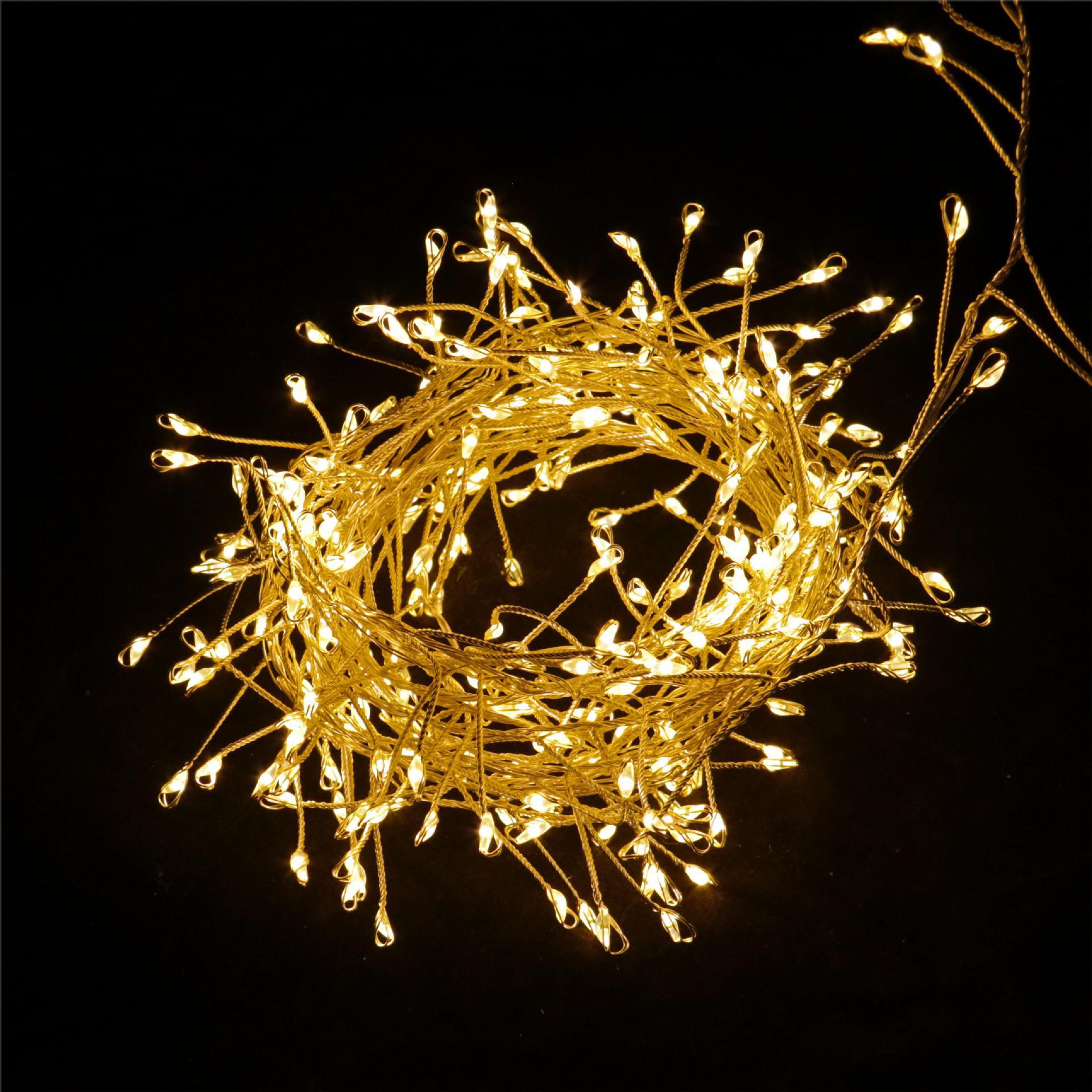 LED鞭炮灯银色铜线灯串公母接蜈蚣脚圣诞节日装饰灯防水可调光产品图