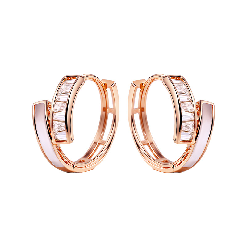 Zhuoheng selects cross-border geometric double-layer cross-zirconia earrings for women. Simple and unique design, high-end light luxury S925 sterling silver ear buckles Application Scenario