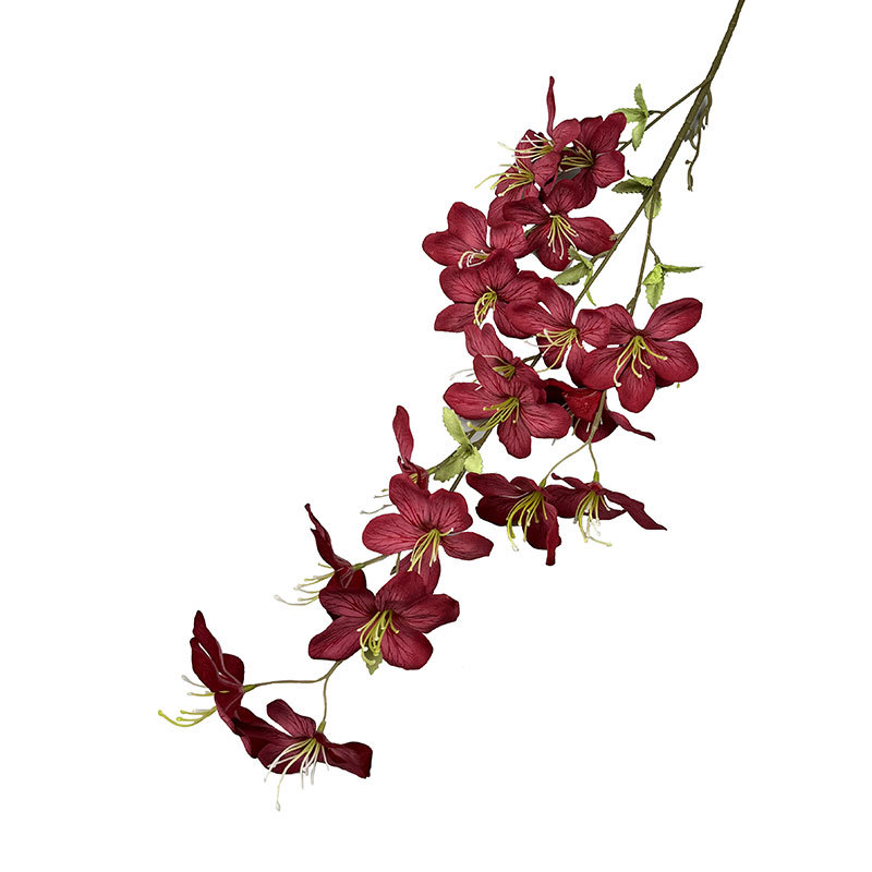 仿真花DIY发饰配件/假花/5朵塑膠花/仿真花/假花批发白底实物图