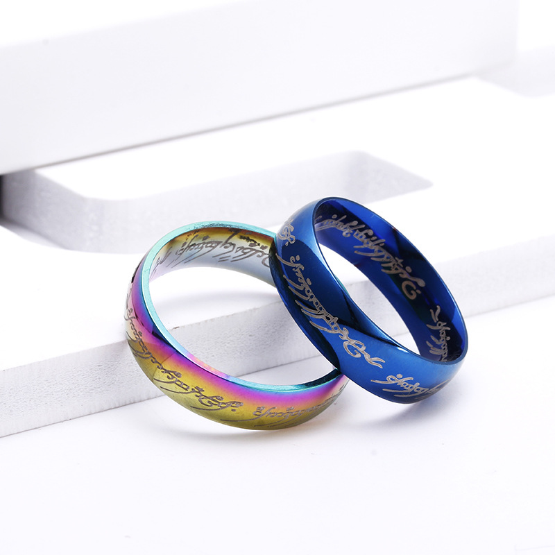 Stainless steel ring factory wholesale men's rings, couple rings, King of rings, men's and women's tail rings, unique and powerful, celebrity city together Specification image