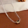 Wholesale of Korean-style, fashionable and simple thick silver chain waist multi-layer necklace with a unique and light luxury design sense details Picture