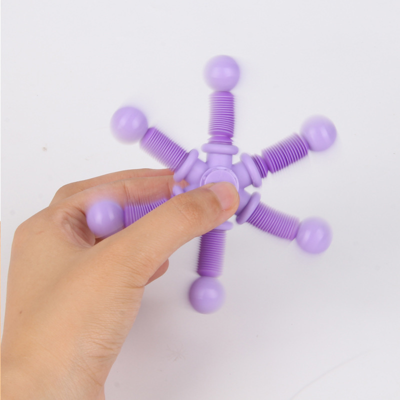 抖音同款厂家直销跨境减压塑料玩具可变形指尖伸缩管陀螺批发细节图