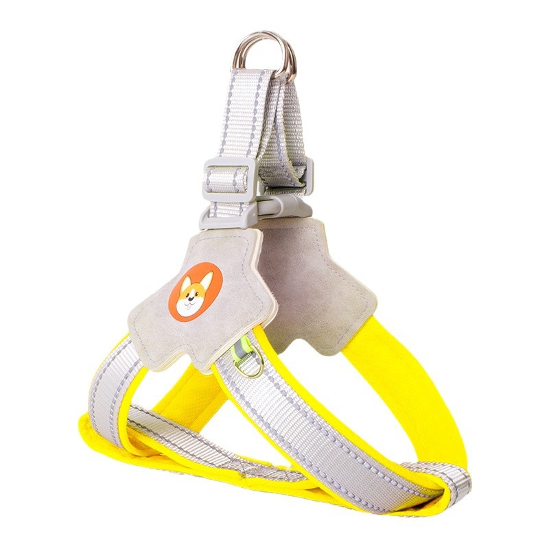 Dog leash, vest type pet chest and back strap, dog leash for Shiba Inu Corgi, reflective anti-explosion dog leash for chest and back Item Picture