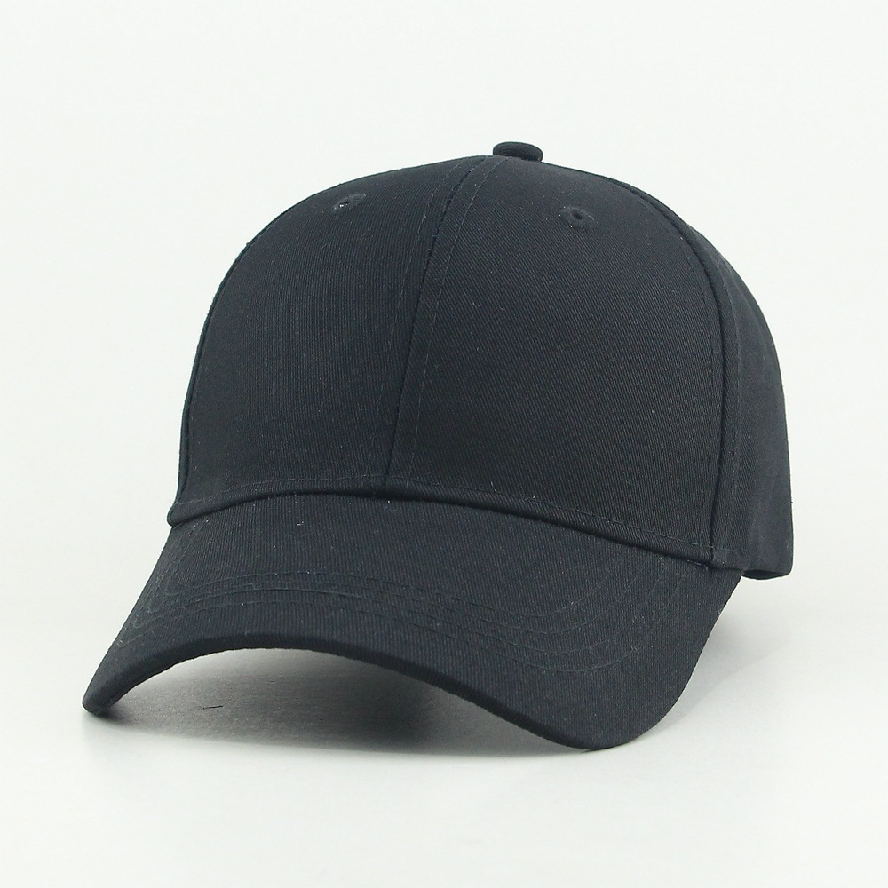 Pure cotton blank baseball cap with heat transfer printed embroidered logo, black, white and red metal tail buckle, all cotton six pieces Specification image