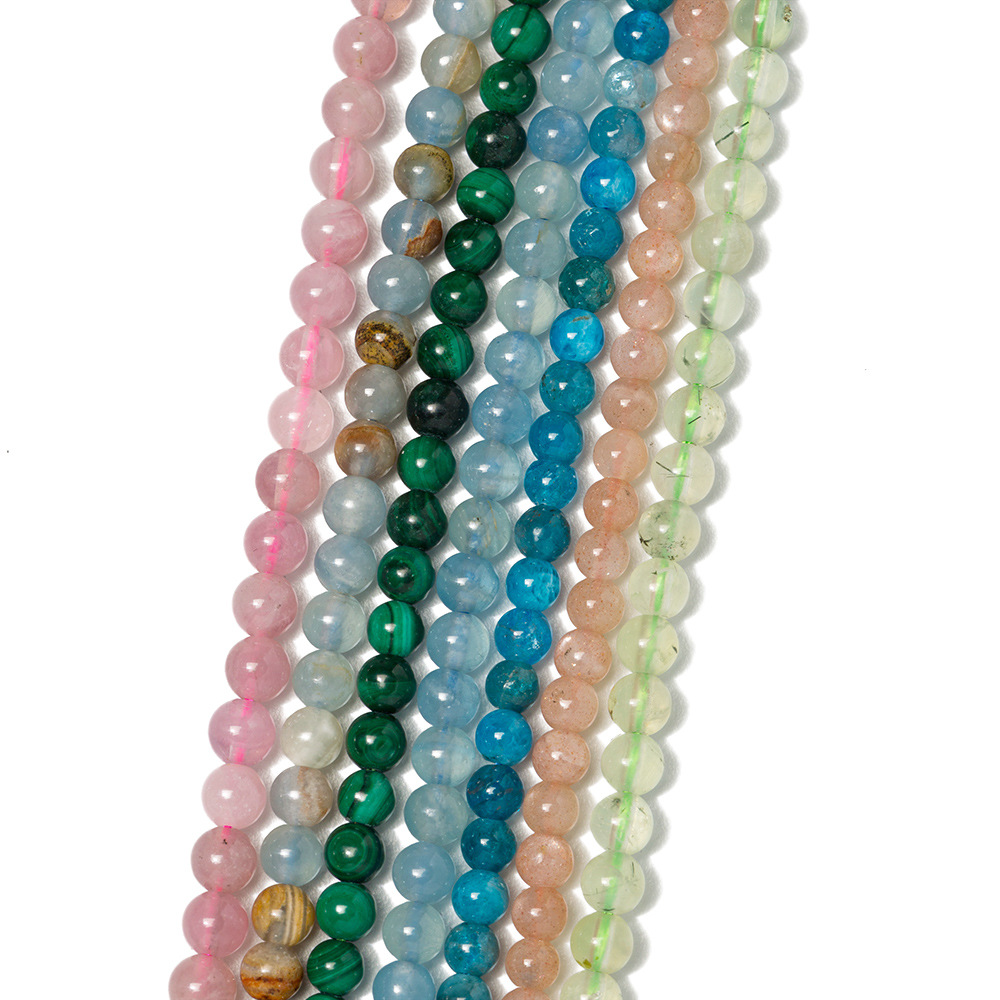 4mm natural round beads, natural rose quartz stone, bare stone, handcrafted diy jewelry, can be made into necklace, bracelet accessories, crystal Application Scenario