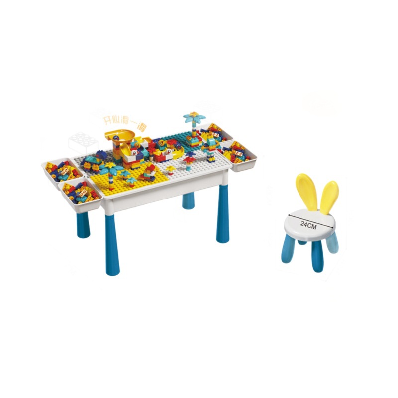 The new type of building block table is a large-particle assembly toy for children, providing intelligence and early education for boys and girls aged 1-3 to 8 Item Picture