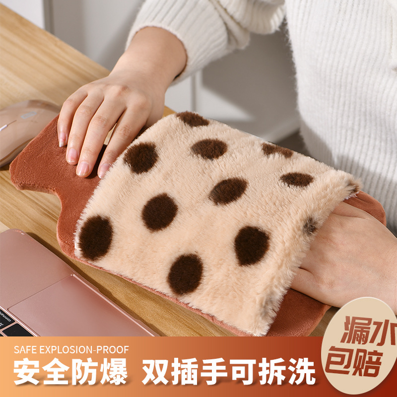 热水袋注水式可爱毛绒玩偶布套大容量橡胶内胆大号灌水暖水袋批发