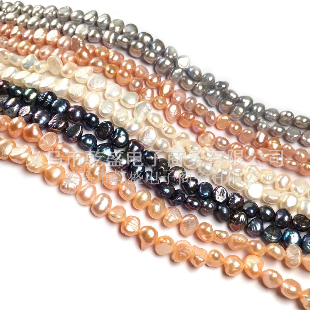 Natural freshwater pearl string beads, isolation beads, perforated loose beads, two-sided glossy pearl DIY necklace and bracelet accessories Specification image