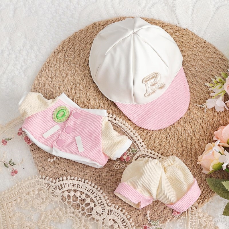 正品20CM棉花娃娃衣服运动风休闲棒球服可爱换装玩偶送女生礼物