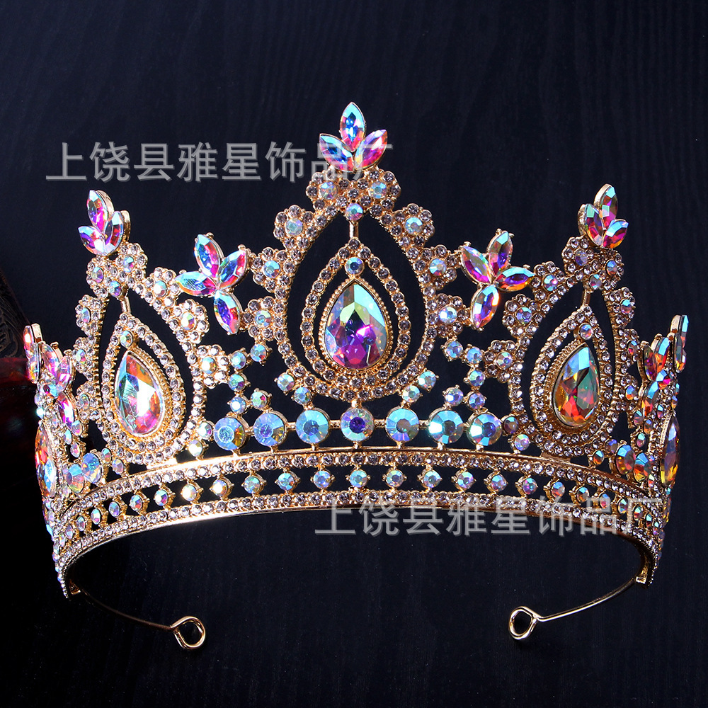 Crystal super glittering wedding dress, hair accessory, stage host, welcome, Baroque queen, bride, wedding headwear, crown Application Scenario